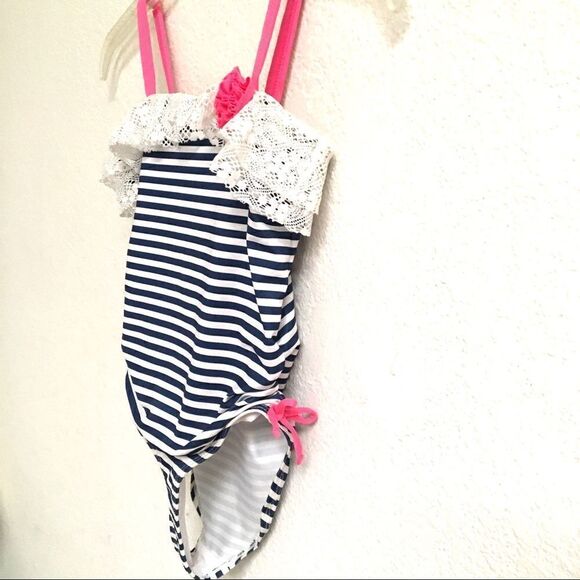 Penelope Mack striped one piece bathing suit 6X - Picture 3 of 5